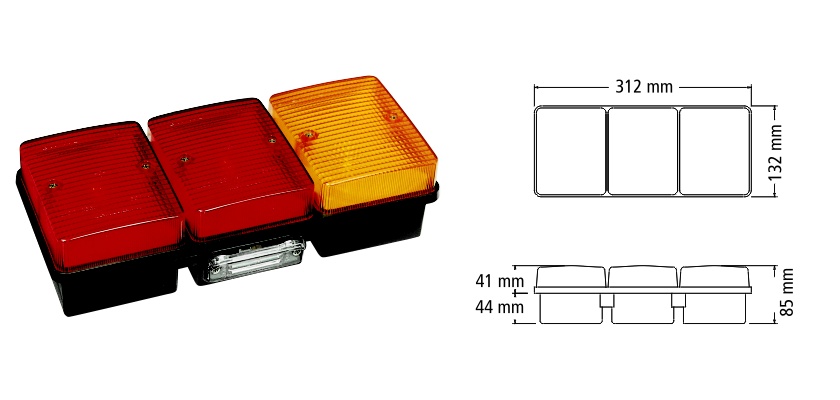 1610V - JGO.FAROS TRASERO X 3 UNIPOLARC/VENTANA